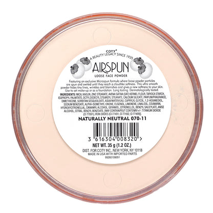 Airspun, Loose Face Powder, Naturally Neutral 070-11, 1.2 oz (35 g)