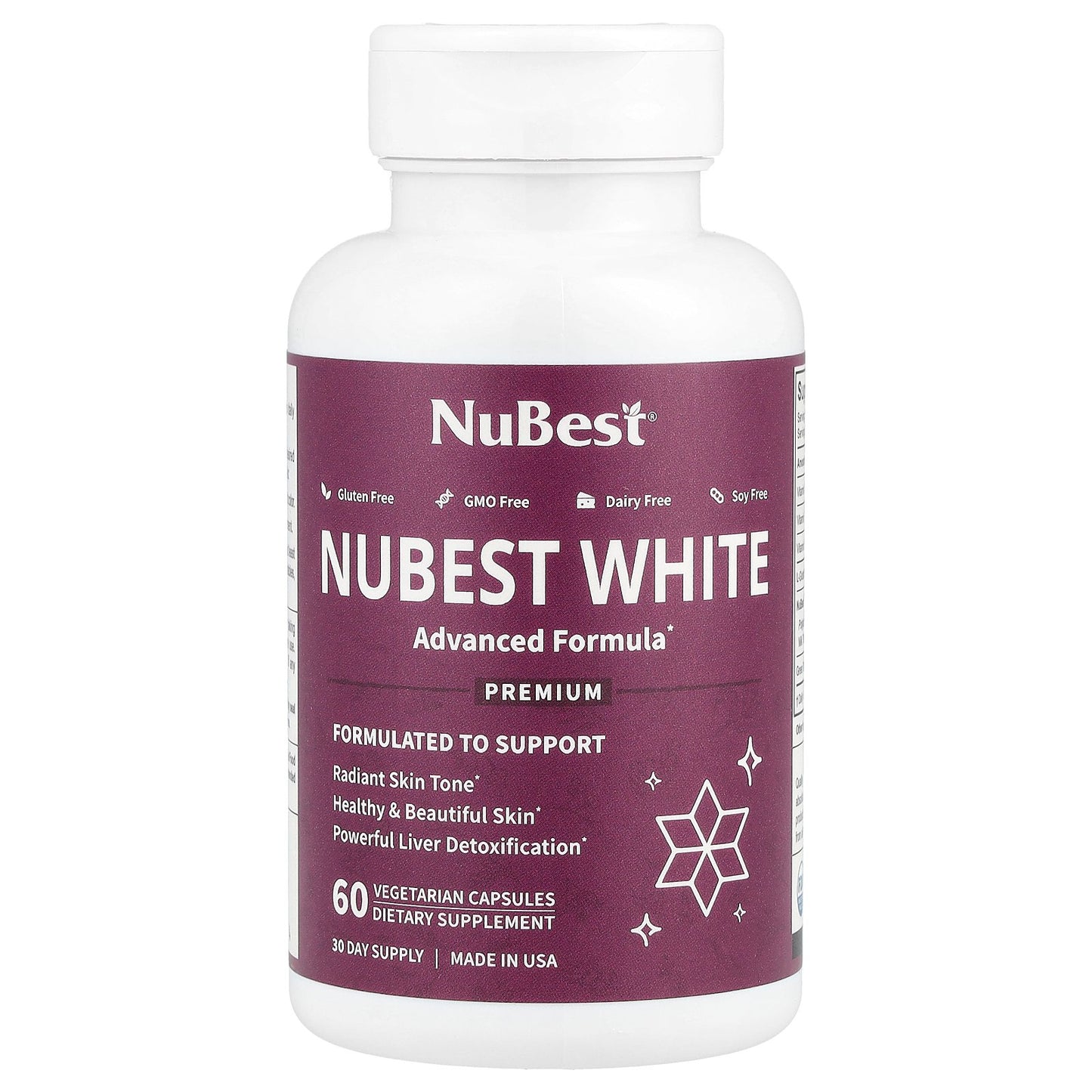 NuBest, Nubest White, 60 Vegetarian Capsules