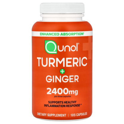Qunol, Turmeric + Ginger, 105 Capsules