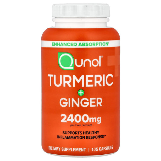Qunol, Turmeric + Ginger, 105 Capsules