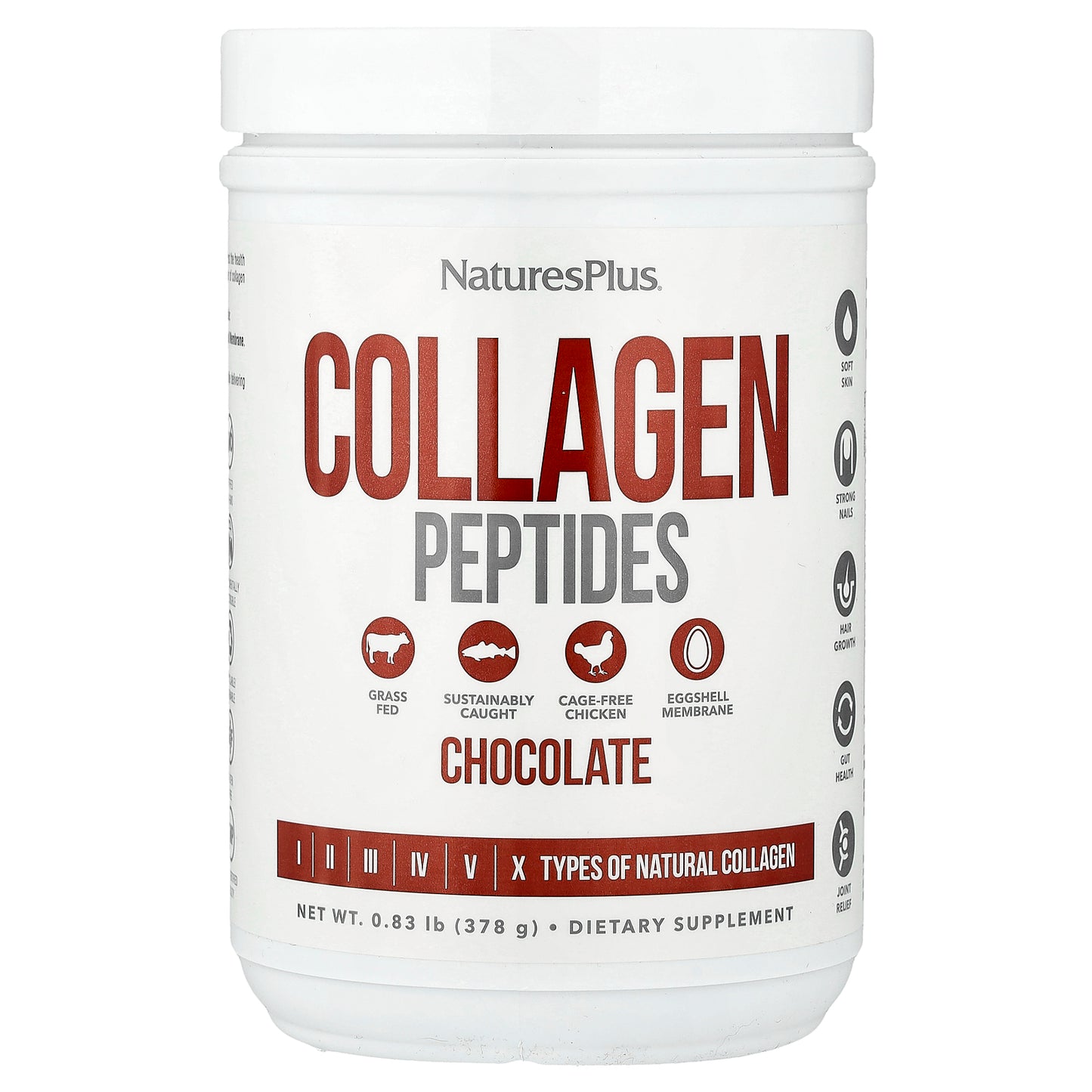 NaturesPlus, Collagen Peptides, Chocolate, 0.83 lb (378 g)