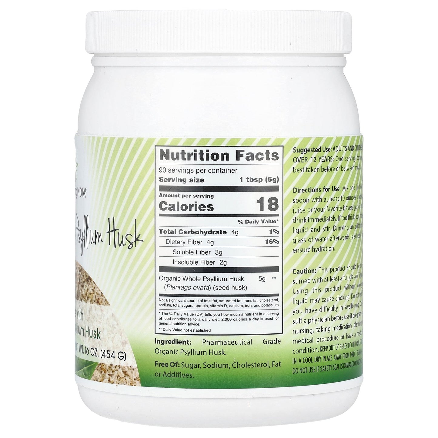 Amazing India, Organic Whole Psyllium Husk, 16 oz (454 g)