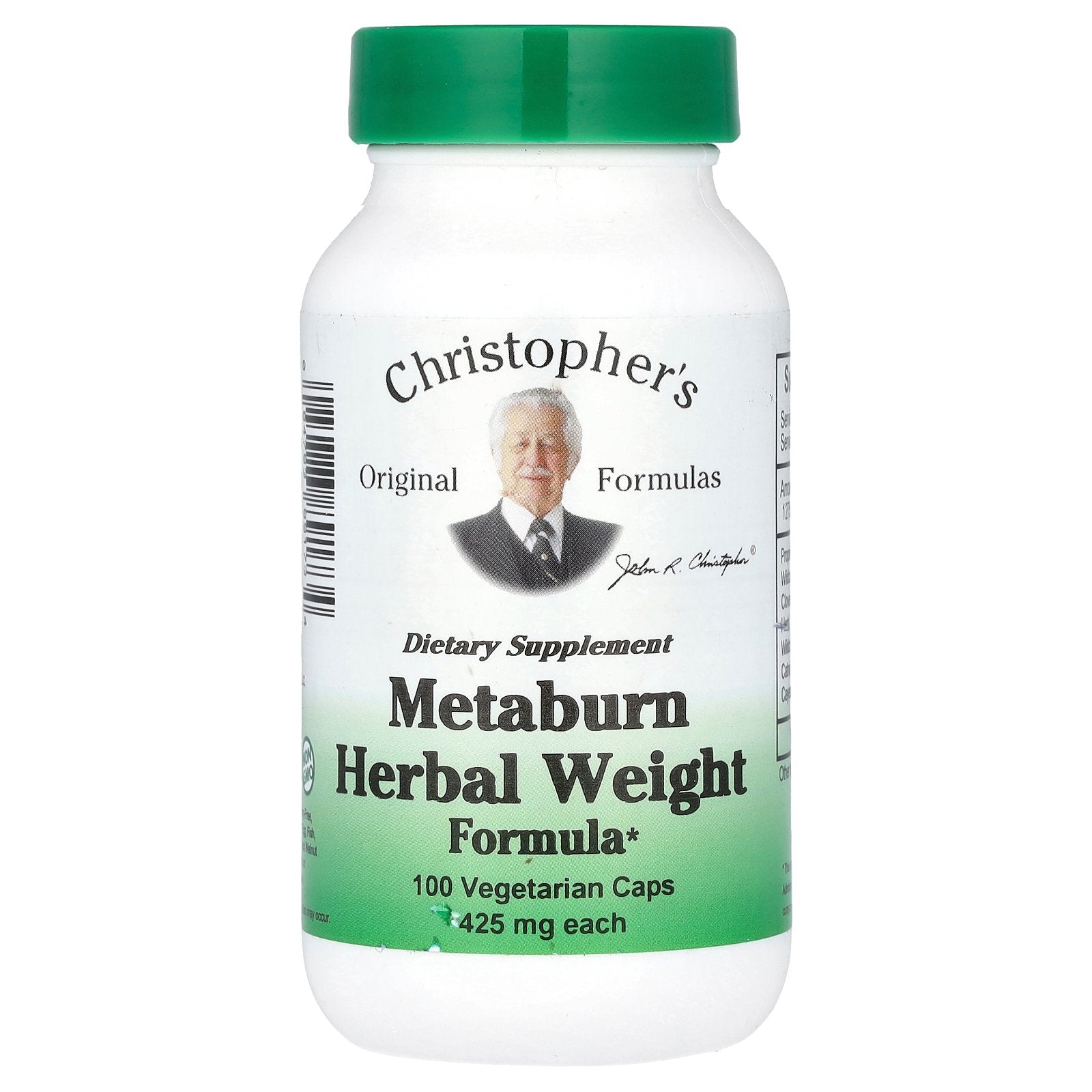 Christopher's Original Formulas, Metaburn Herbal Weight Formula, 100 Vegetarian Caps