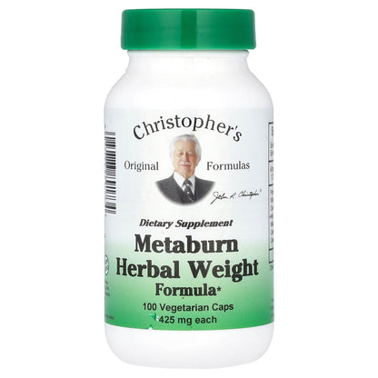 Christopher's Original Formulas, Metaburn Herbal Weight Formula, 100 Vegetarian Caps