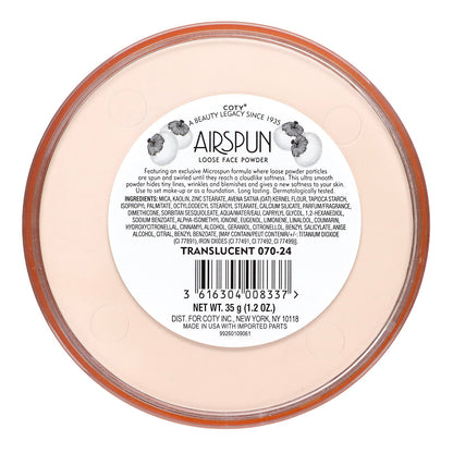 Airspun, Loose Face Powder, Translucent 070-24, 1.2 oz (35 g)