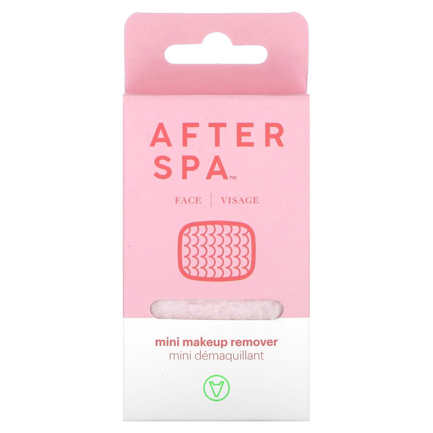 AfterSpa, Mini Makeup Remover, Pink, 1 Cloth