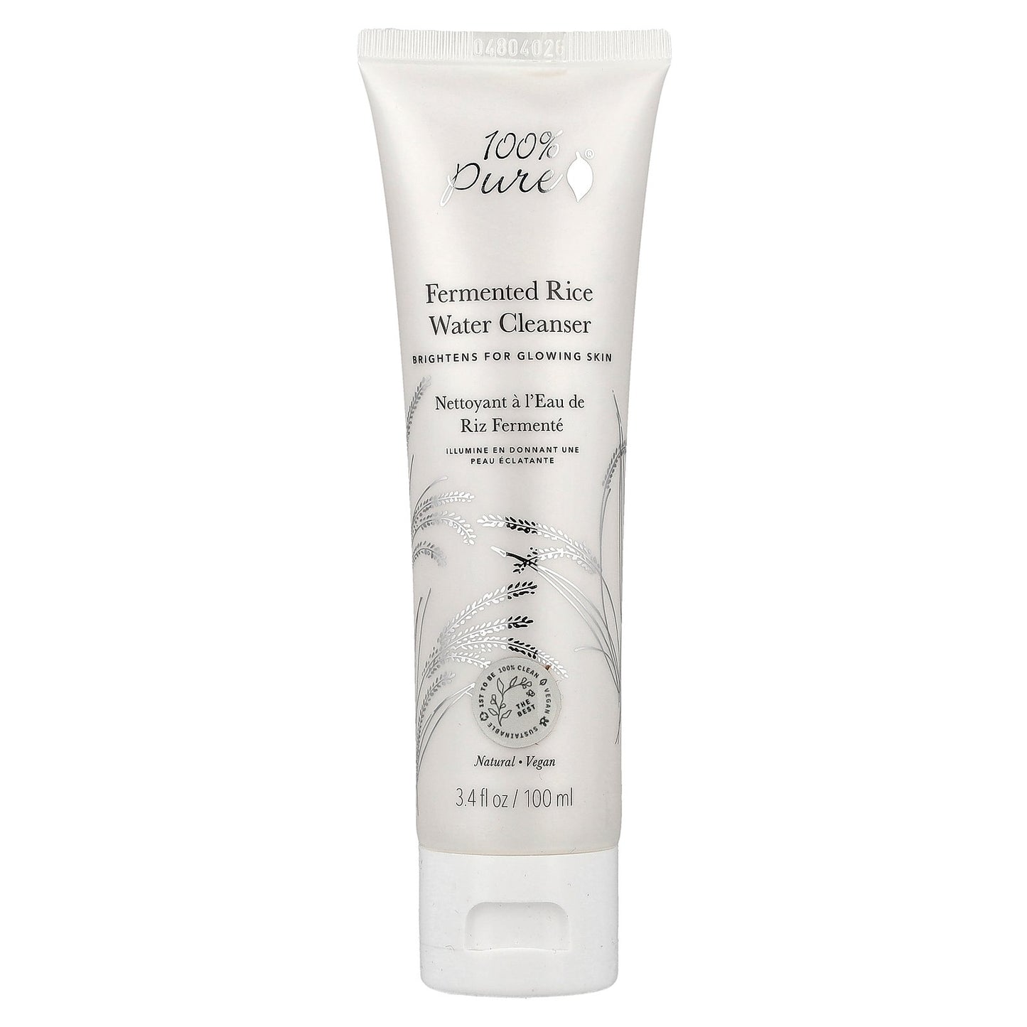 100% PURE, Fermented Rice Water Cleanser, 3.4 fl oz (100 ml)