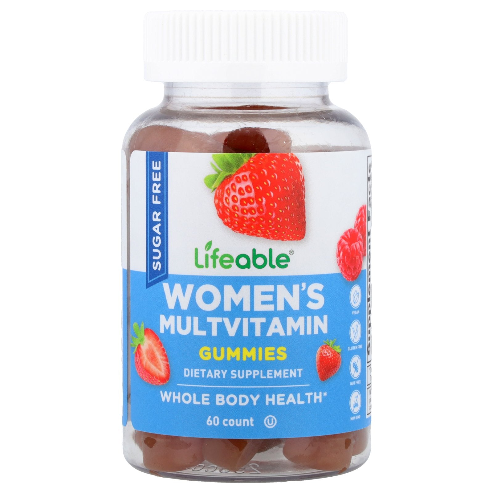 Lifeable, Women's Multivitamin Gummies, Sugar Free, Natural Strawberry, 60 Gummies