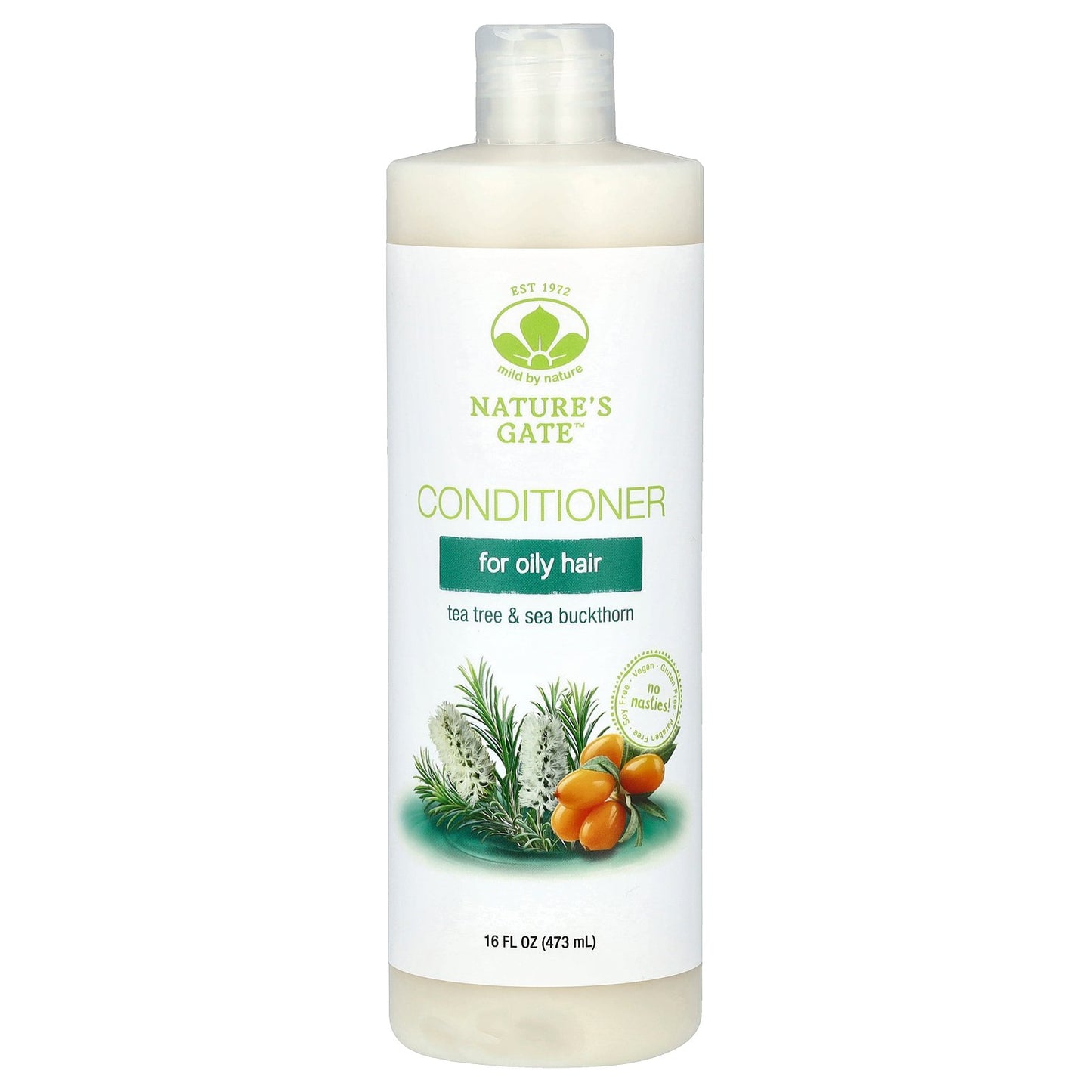 Mild By Nature, (Nature's Gate), Tea Tree & Sea Buckthorn Conditioner for Oily Hair, 16 fl oz (473 ml)