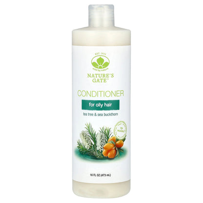 Mild By Nature, (Nature's Gate), Tea Tree & Sea Buckthorn Conditioner for Oily Hair, 16 fl oz (473 ml)