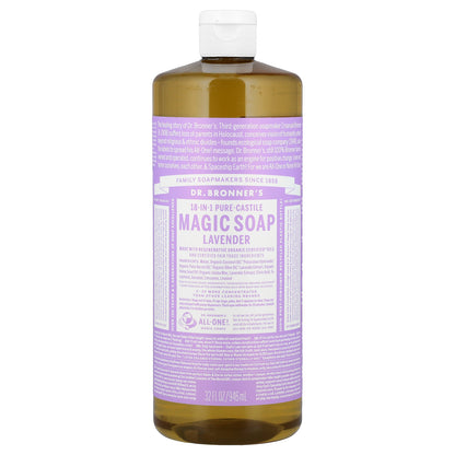 Dr. Bronner's, 18-in-1 Pure-Castile Magic Soap, Lavender, 32 fl oz (946 ml)