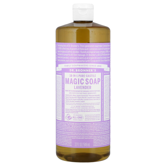 Dr. Bronner's, 18-in-1 Pure-Castile Magic Soap, Lavender, 32 fl oz (946 ml)
