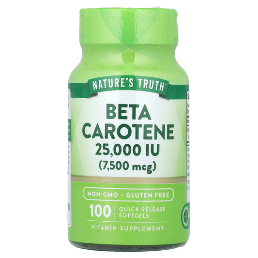 Nature's Truth, Beta Carotene, 7,500 mcg (25,000 IU), 100 Quick Release Softgels