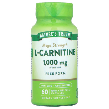 Nature's Truth, L-Carnitine, Mega Strength, 60 Quick Release Capsules (500 mg per Capsule)