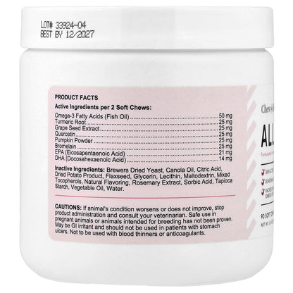 Chew + Heal, Allergy Aid, For Dogs, 90 Soft Chews, 6.9 oz (198 g)
