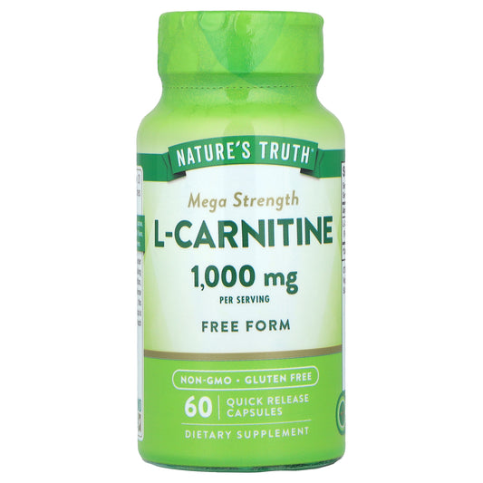 Nature's Truth, L-Carnitine, Mega Strength, 1,000 mg, 60 Quick Release Capsules (500 mg Per Capsule)