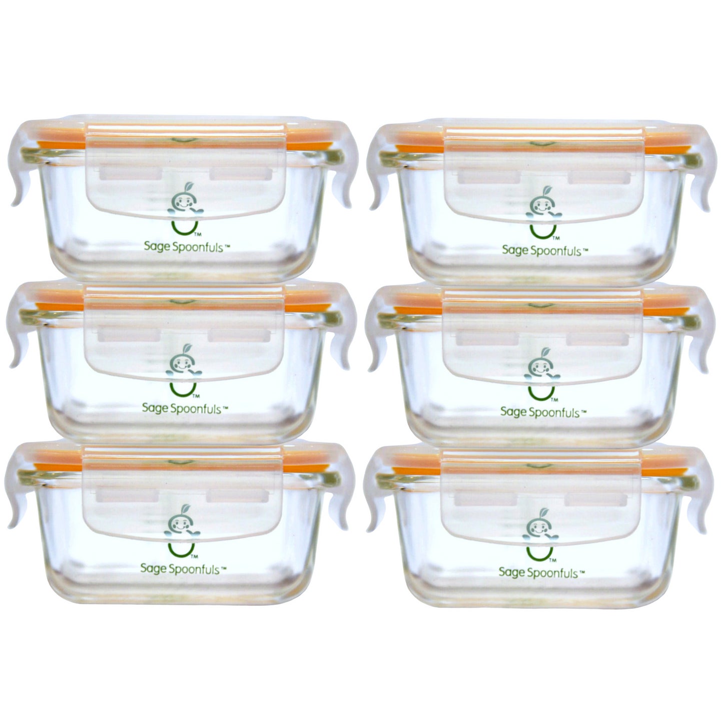 Sage Spoonfuls, Tough Glass Baby Food Jars, 6 Pack, 4 oz (120 ml) Each