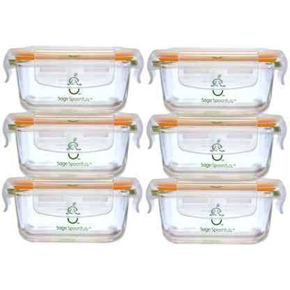 Sage Spoonfuls, Tough Glass Baby Food Jars, 6 Pack, 4 oz (120 ml) Each