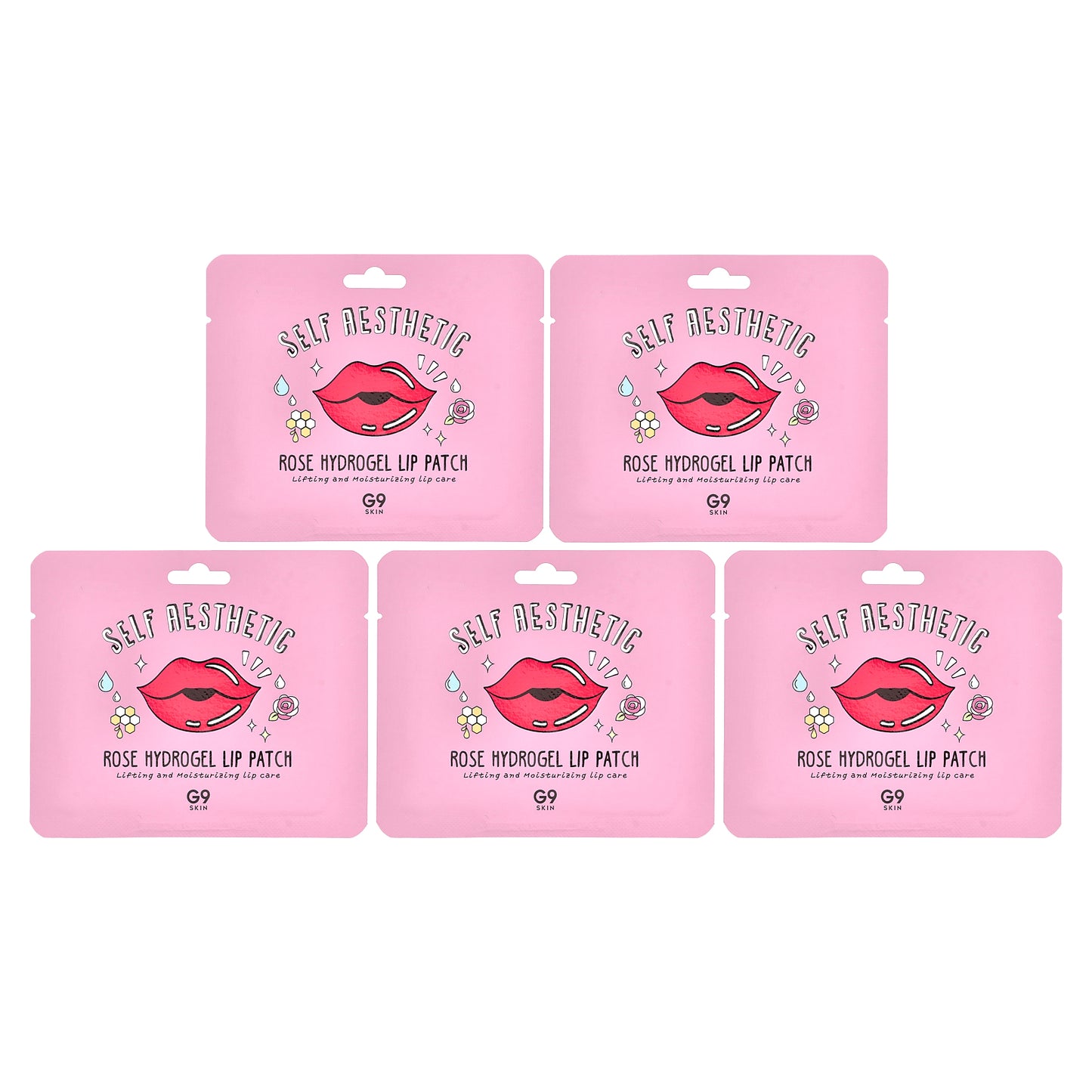 G9skin, Self Aesthetic, Rose Hydrogel Lip Patch, 5 Patches, 0.1 oz (3 g) Each