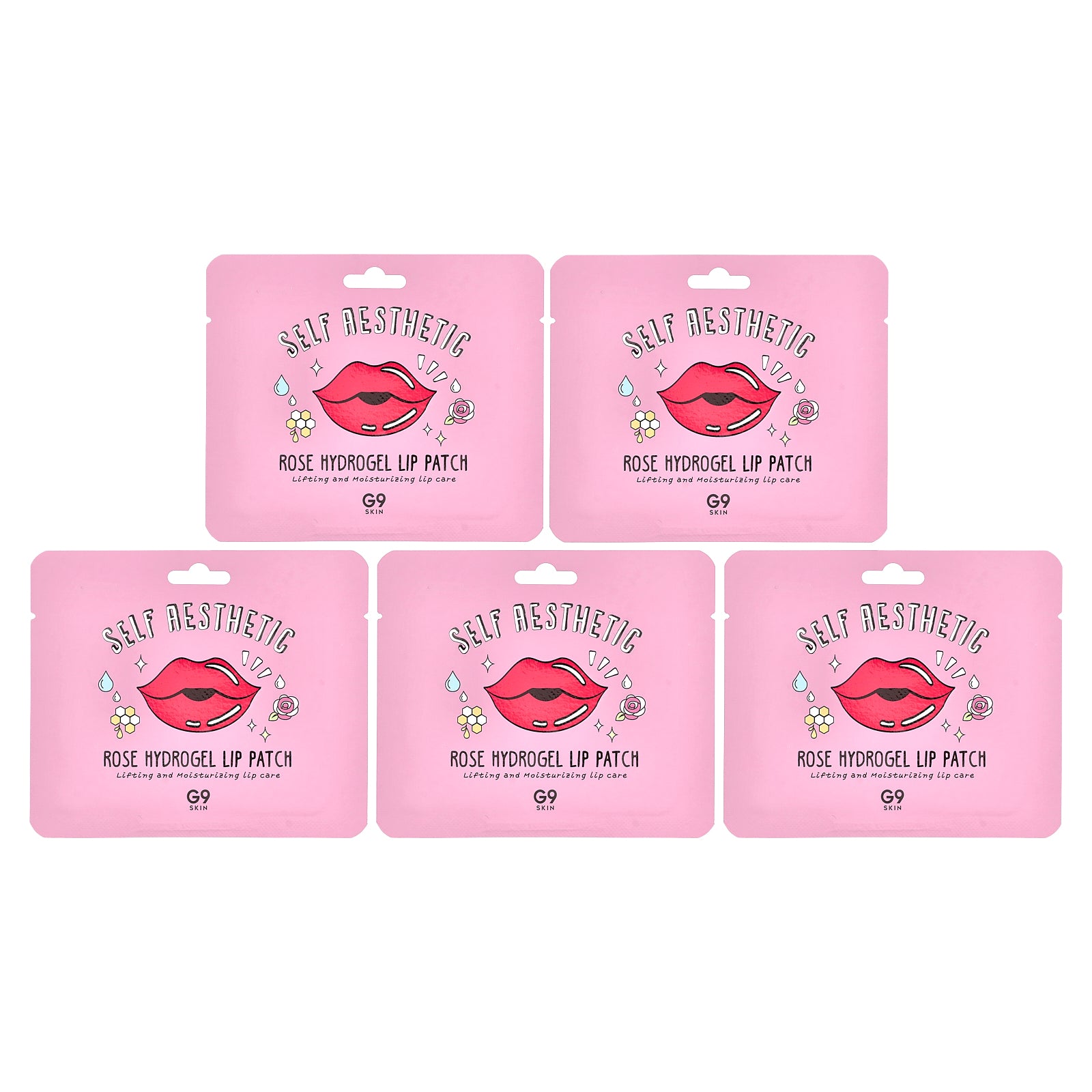 G9skin, Self Aesthetic, Rose Hydrogel Lip Patch, 5 Patches, 0.1 oz (3 g) Each