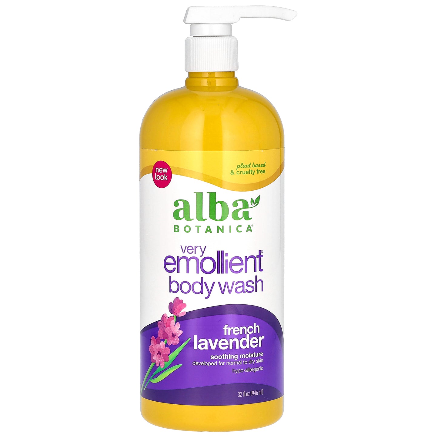 Alba Botanica, Very Emollient, Body Wash, French Lavender, 32 fl oz (946 ml)