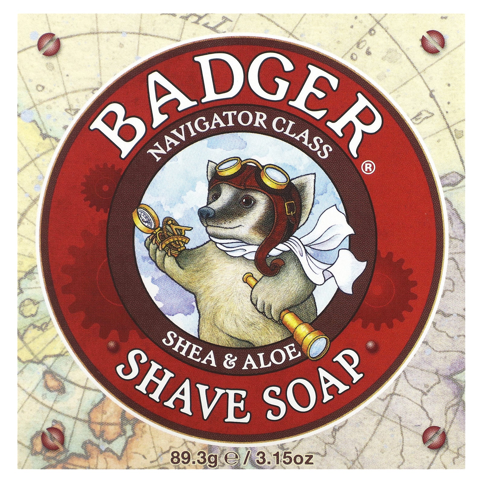 Badger, Shave Soap, Navigator Class, Shea & Aloe, 3.15 oz (89.3 g)