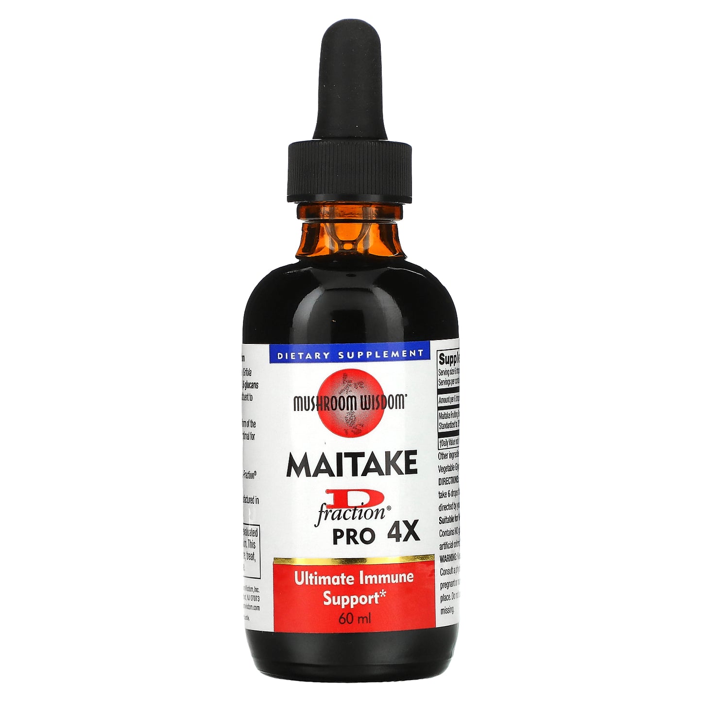 Mushroom Wisdom, Maitake D-Fraction, Pro 4X, 22 mg, 60 ml