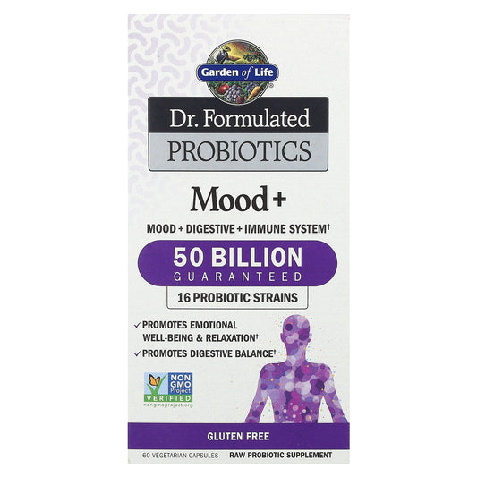 Garden of Life, Dr. Formulated Probiotics, Mood+, 50 Billion, 60 Vegetarian Capsules