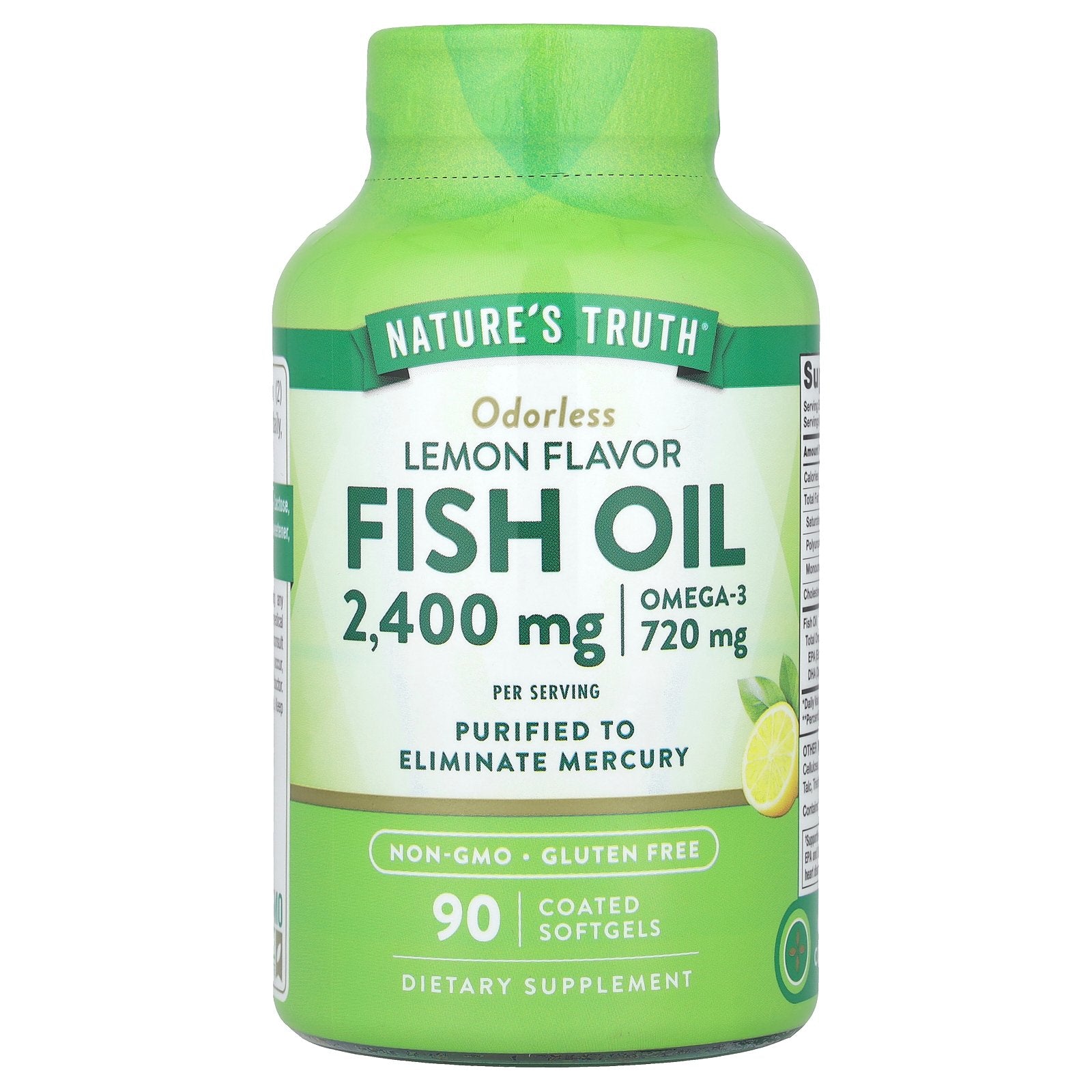 Nature's Truth, Fish Oil, Lemon, 90 Coated Softgels (1,200 mg per Softgel)
