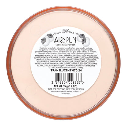 Airspun, Loose Face Powder, Translucent 070-24, 1.2 oz (35 g)