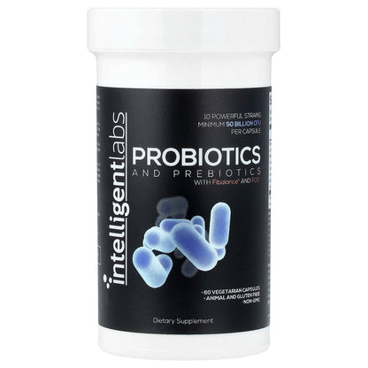 Intelligent Labs, Probiotics and Prebiotics, 60 Vegetarian Capsules