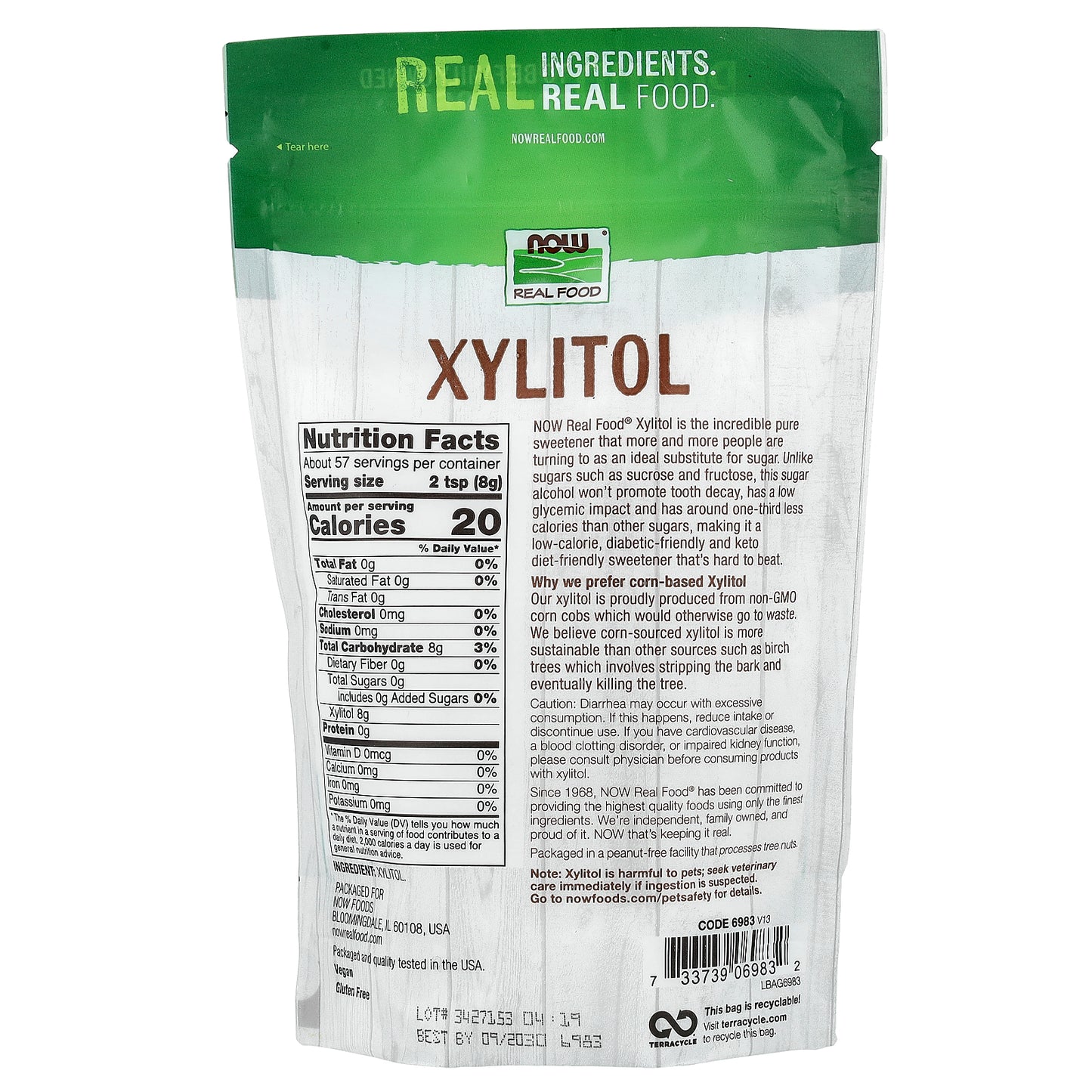 NOW Foods, Real Food, Xylitol, 1 lb (454 g)