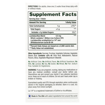 Nature's Bounty, Chewable Probiotic Acidophilus, Strawberry, 1 Billion, 60 Chewable Wafers