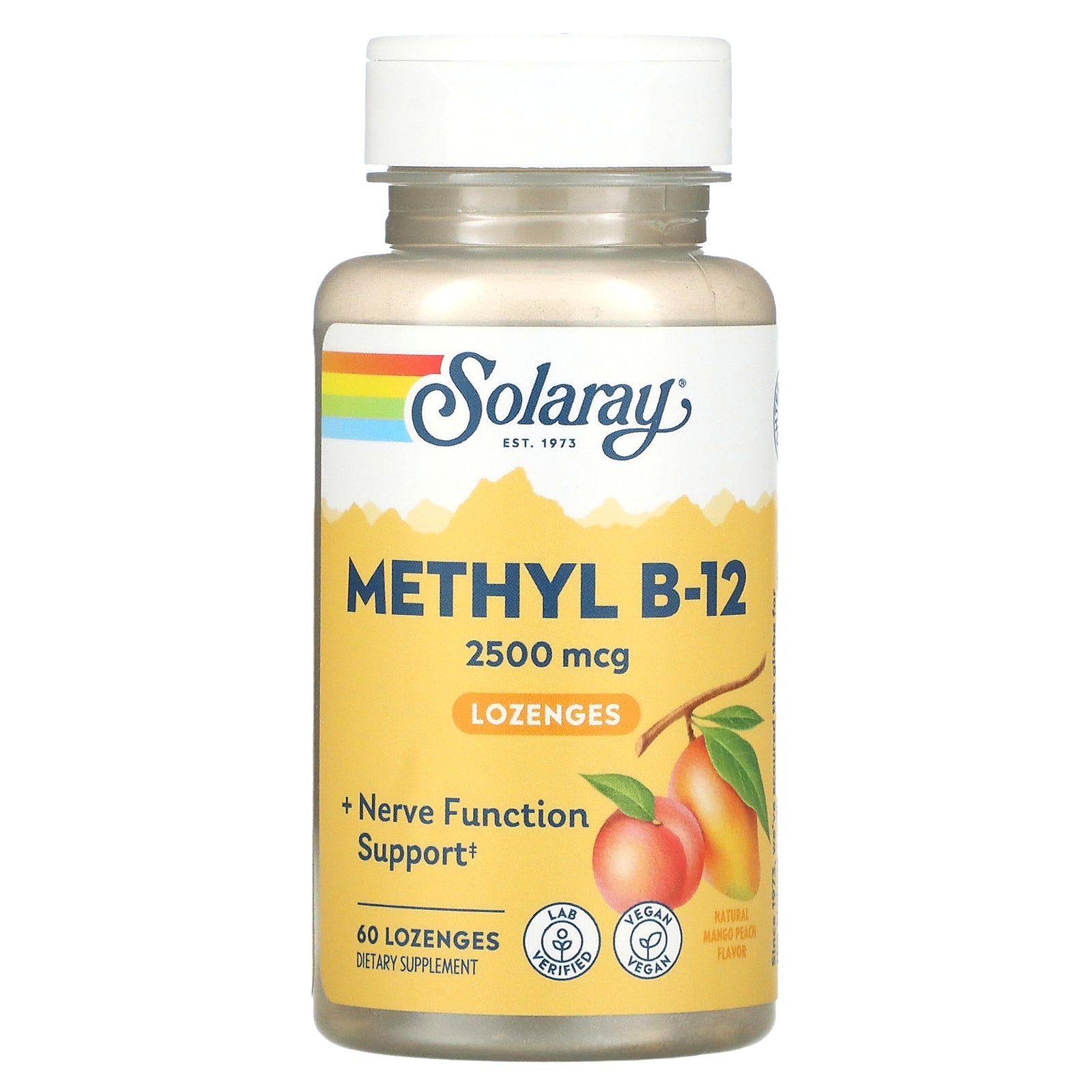 Solaray, Methyl B-12, Natural Mango Peach, 2,500 mcg, 60 Lozenges