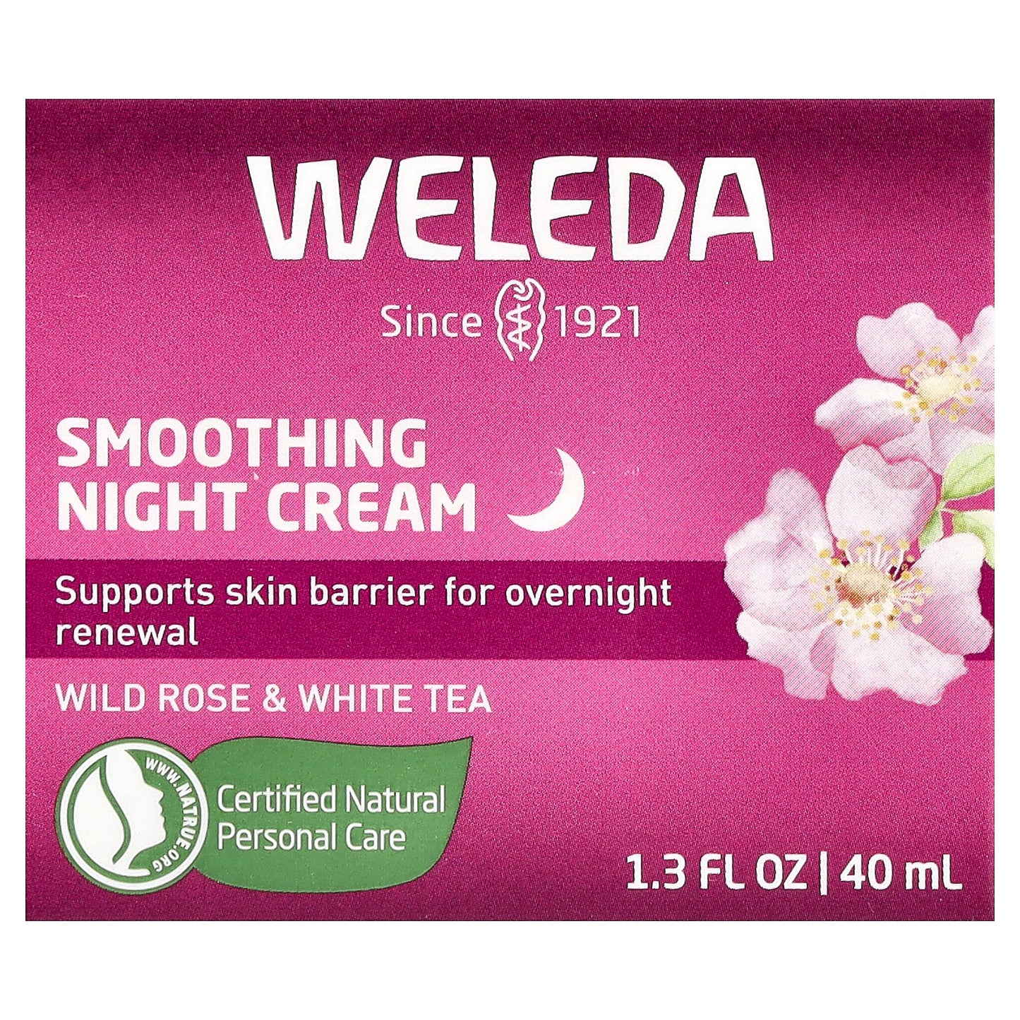 Weleda, Smoothing Night Cream, Wild Rose & White Tea, 1.3 fl oz (40 ml)