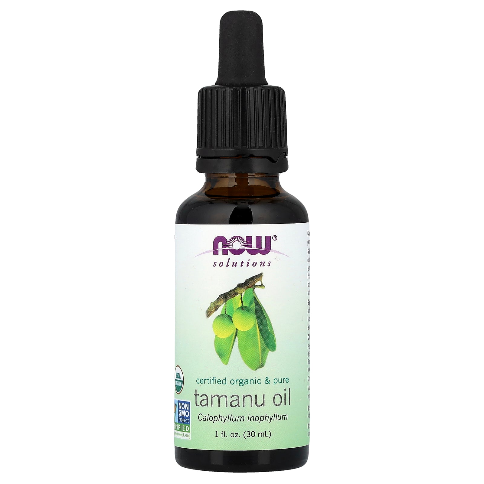 NOW Foods, Solutions, Certified Organic & Pure, Tamanu Oil, 1 fl oz (30 ml)