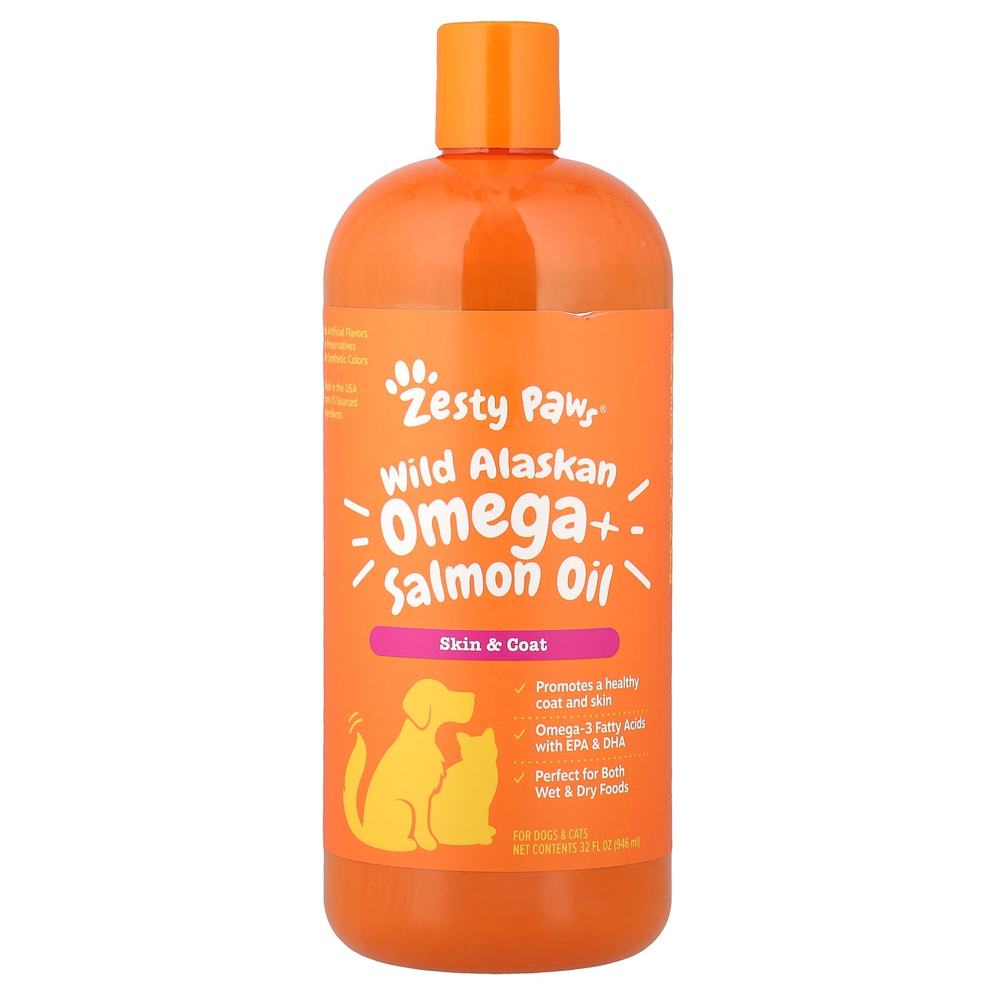 Zesty Paws, Wild Alaskan Omega + Salmon Oil, For Dogs & Cats, All Ages, 32 fl oz (946 ml)