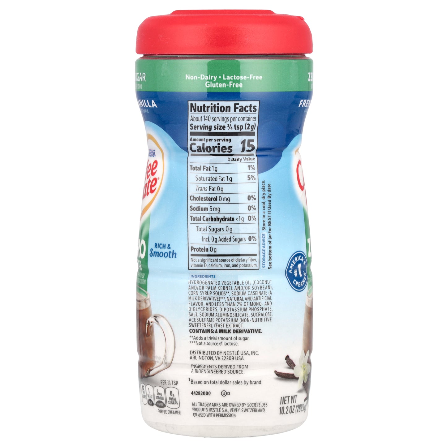 Coffee Mate, Powder Coffee Creamer, Zero Sugar, French Vanilla, 10.2 oz (289.1 g)
