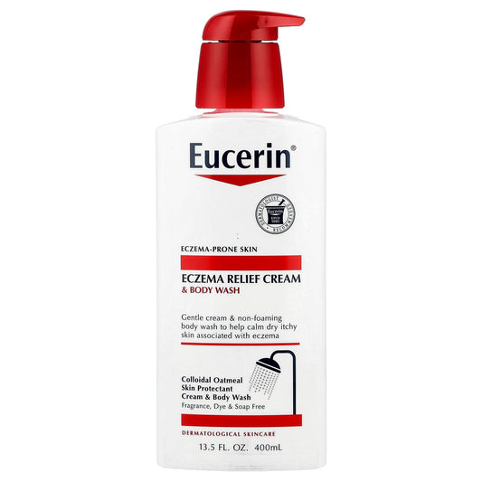 Eucerin, Eczema Relief Cream & Body Wash, Fragrance Free , 13.5 fl oz (400 ml)