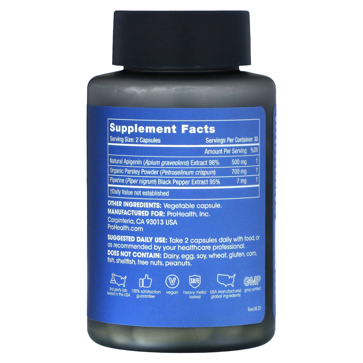 ProHealth Longevity, Full Spectrum Apigenin Plus, 250 mg, 60 Capsules