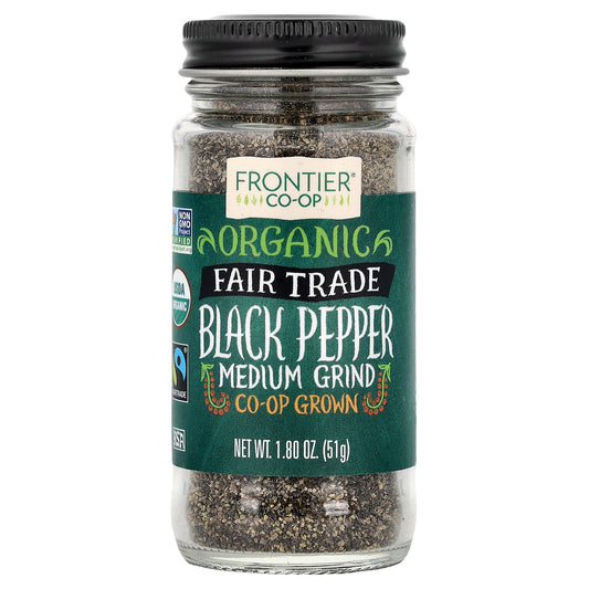 Frontier Co-op, Organic Black Pepper, Medium Grind, 1.8 oz (51 g)