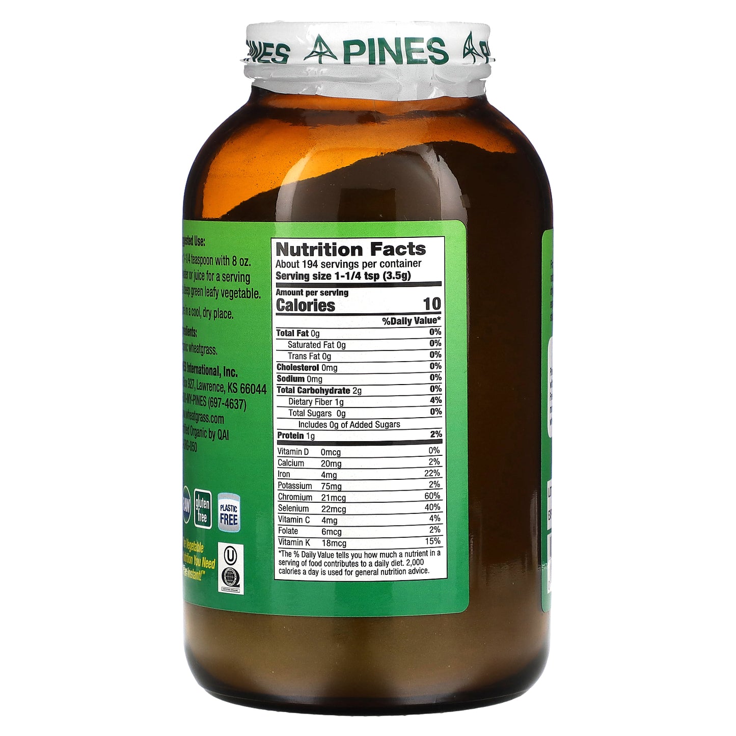 Pines International, Wheat Grass, Powder, 24 oz (680 g)