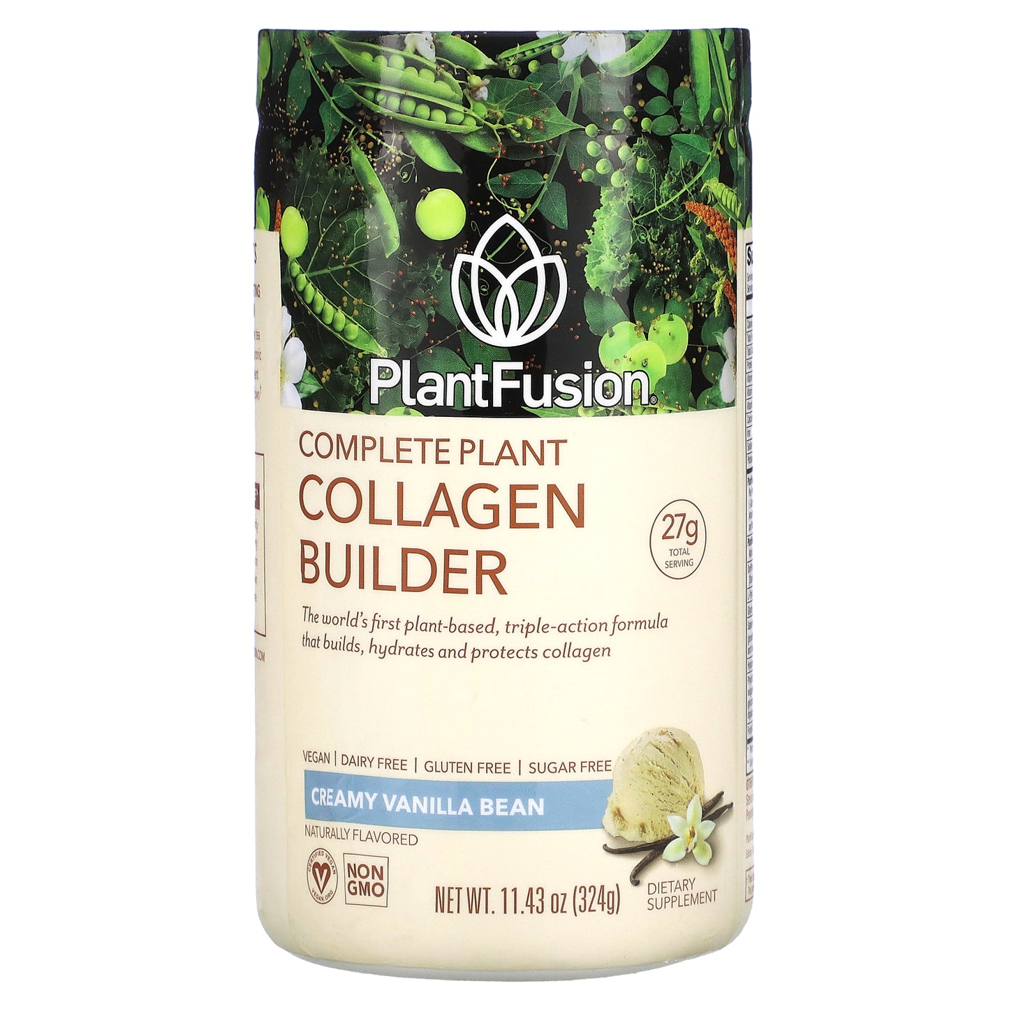 PlantFusion, Complete Plant Collagen Builder, Creamy Vanilla Bean, 11.43 oz (324 g)