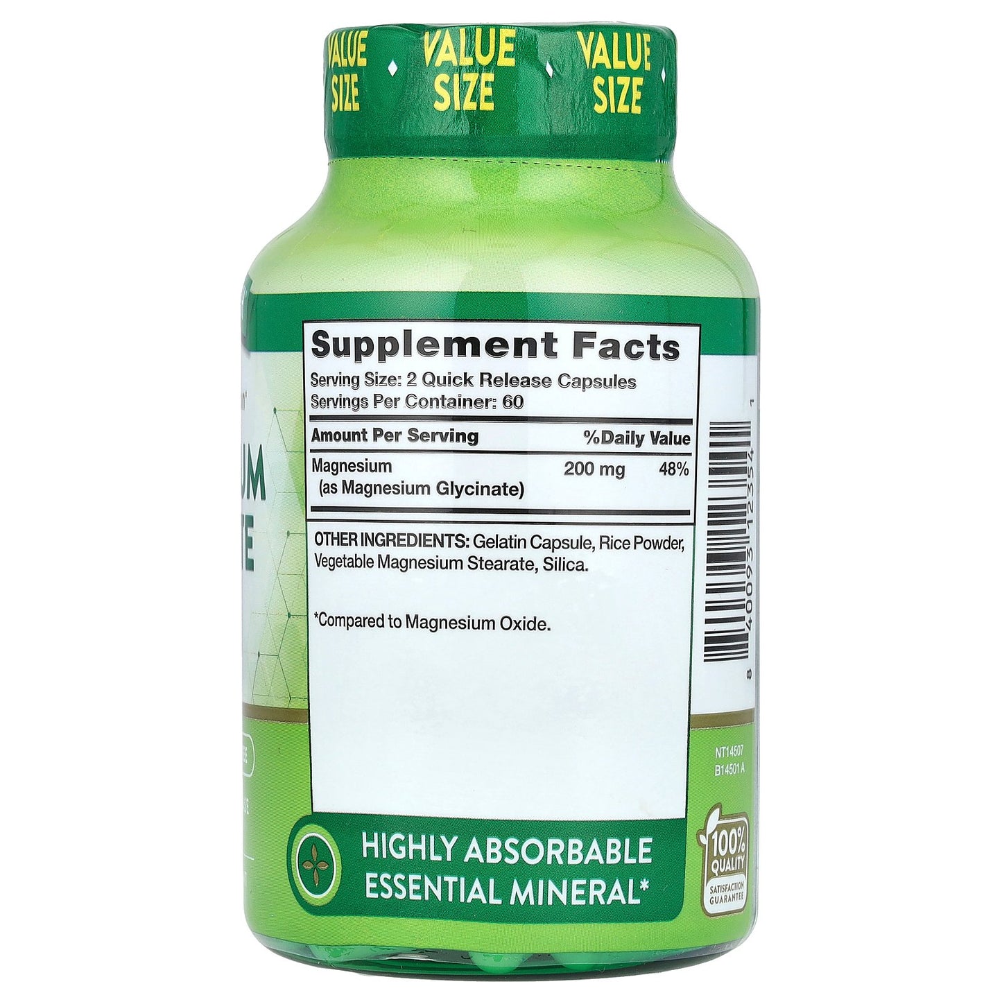 Nature's Truth, Magnesium Glycinate, Chelated, 120 Quick Release Capsules (100 mg per Capsule)