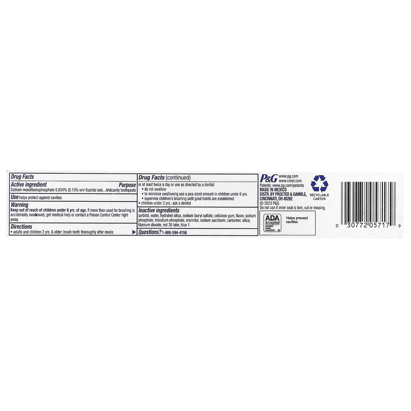 Crest, Kid's Advanced, Fluoride Anticavity Toothpaste, 3+ Yrs, Bubblegum, 2.9 oz (82 g)