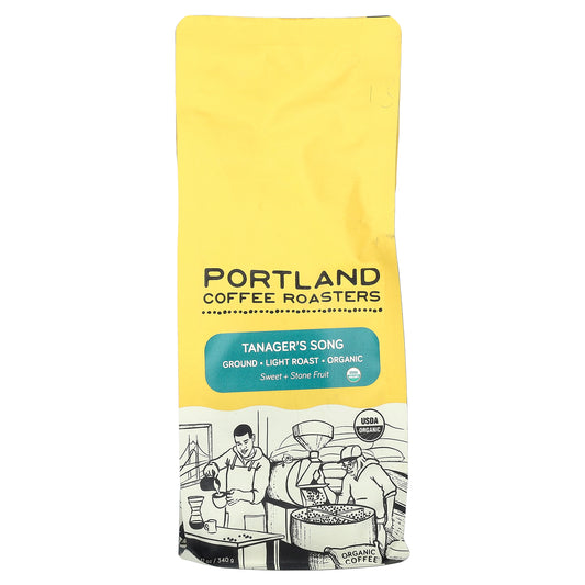 Portland Coffee Roasters, Organic Coffee, Ground, Light Roast, Tanager's Song, 12 oz (340 g)