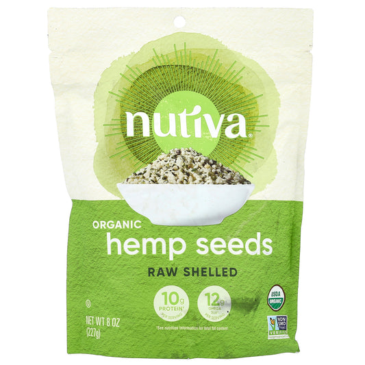 Nutiva, Organic Hemp Seeds, Raw Shelled, 8 oz (227 g)