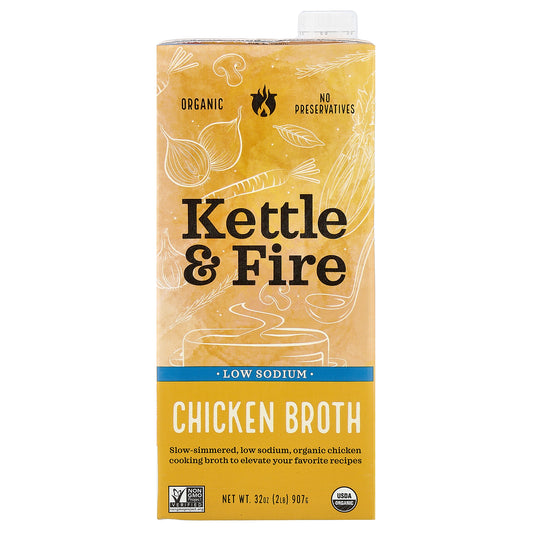 Kettle & Fire, Chicken Broth, Low Sodium, 32 oz  (907 g)