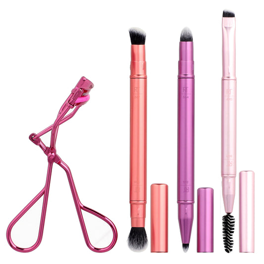 Real Techniques, Double Time Brush + Lash Set, 4 Piece Set