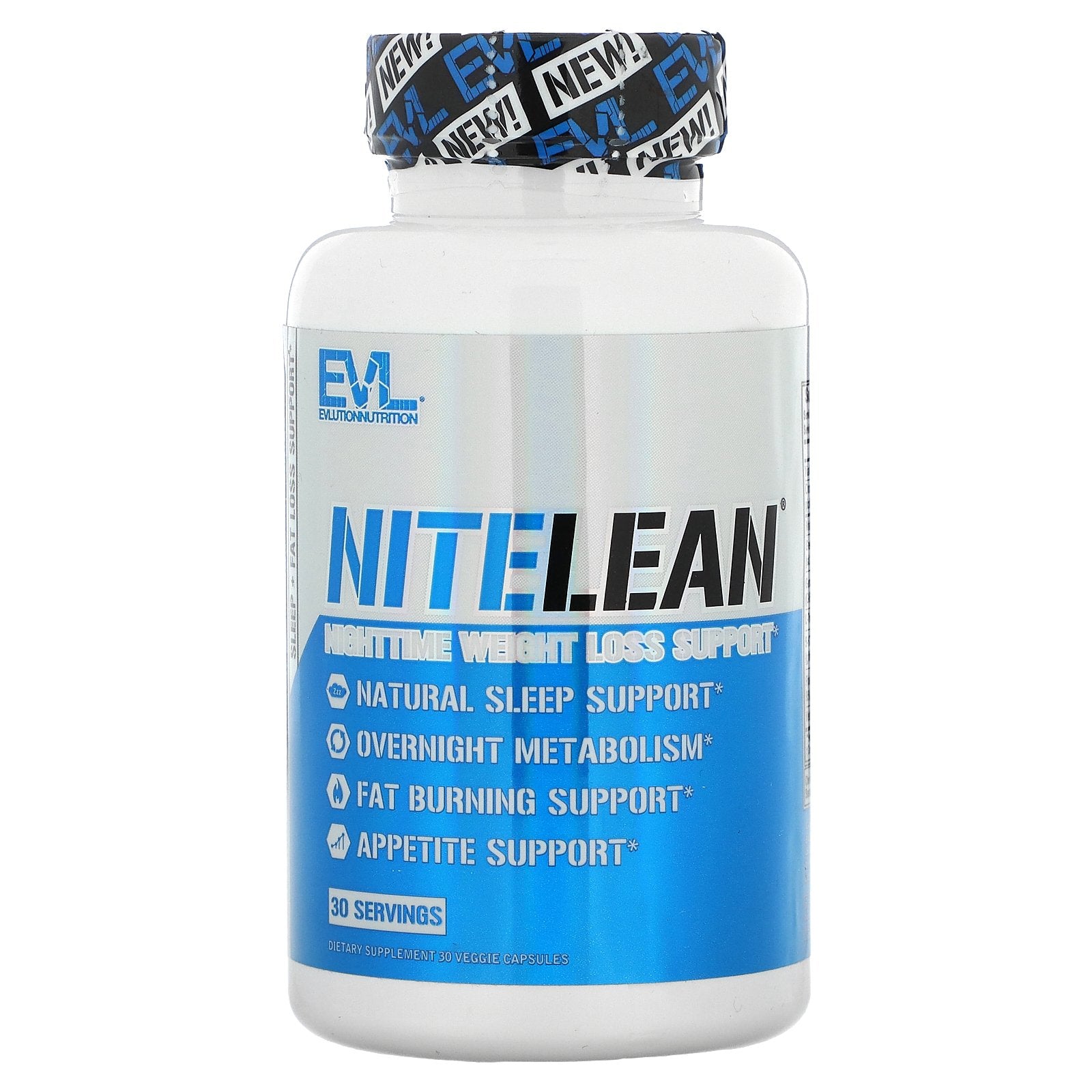EVLution Nutrition, NiteLean, Nighttime Weight Loss Support, 30 Veggie Capsules